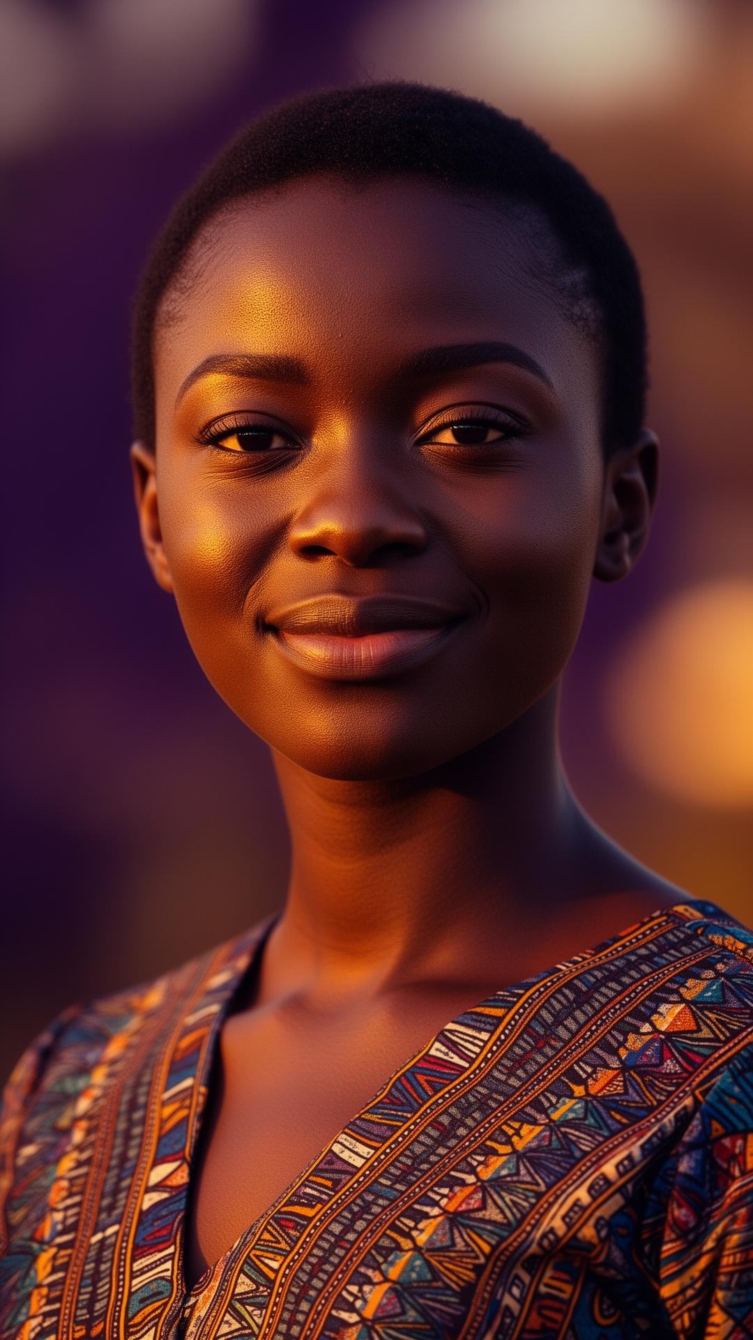 Nigerian woman in golden light